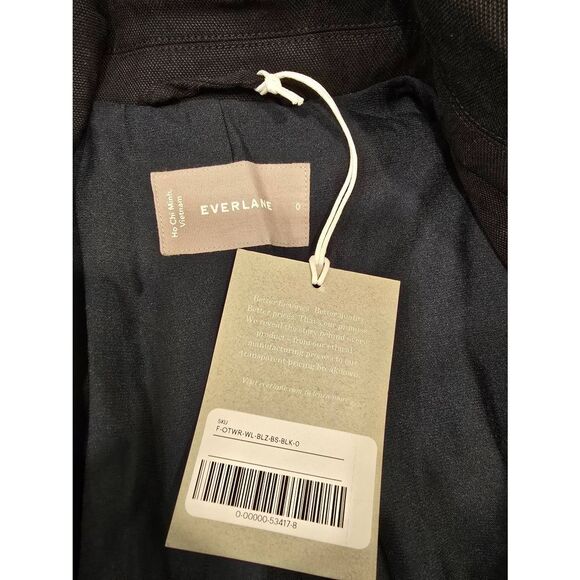 Everlane Oversized Blazer Black Lyocell Size 0 Women’s – Relaxed Minimalist Jack - Picture 2 of 11
